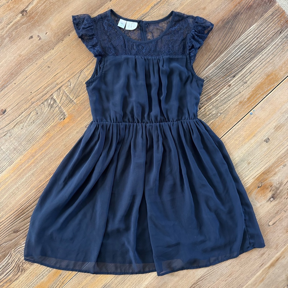 Blue Ruffled Sundress with Flutter Cap Sleeves